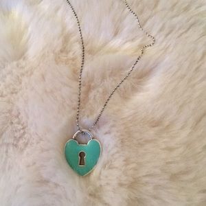 Tiffany heart pendant and bead necklace